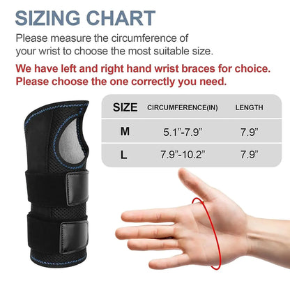 AOLIKES 1PCS Suporte de pulso para artrite do túnel do carpo, suporte de pulso com talas Suporte de compressão para mão para tendinite entorse 