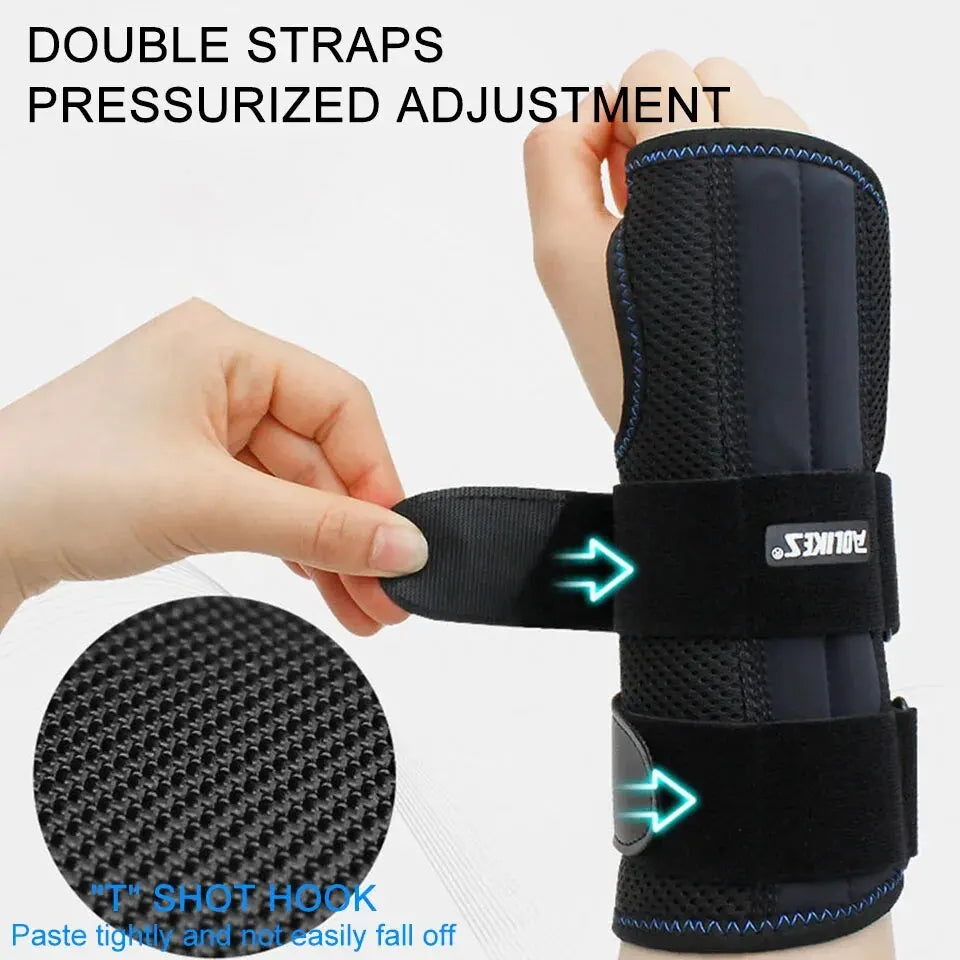 AOLIKES 1 pieza de muñequera para artritis del túnel carpiano, soporte de muñeca con férulas, soporte de mano de compresión para esguince de tendonitis 