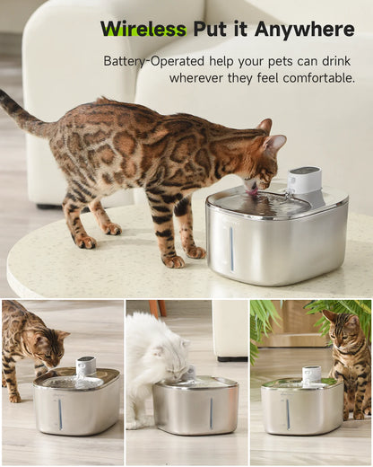 APETDOLA 4L Wireless Cat Water Fountain Auto Sensor Drinking Fountain For Cats Dog Drinker Pet Water Dispenser Accessories Leedoar