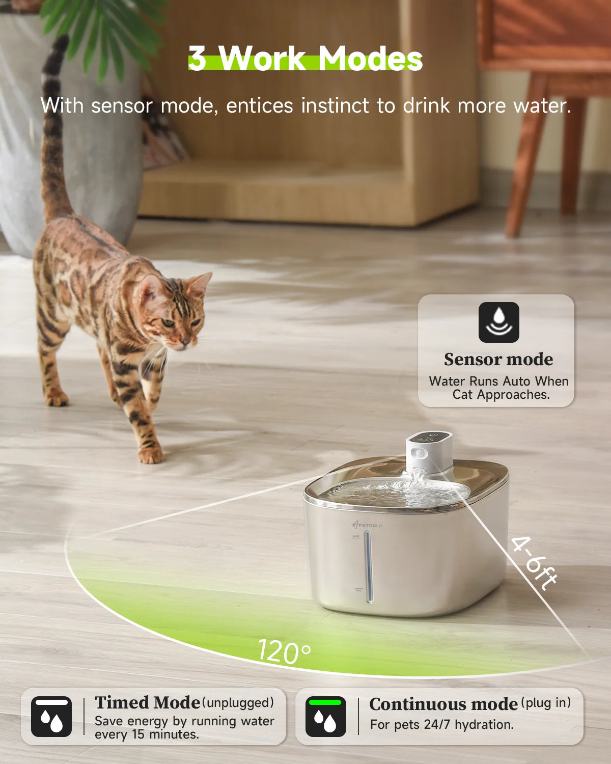 APETDOLA 4L Wireless Cat Water Fountain Auto Sensor Drinking Fountain For Cats Dog Drinker Pet Water Dispenser Accessories Leedoar