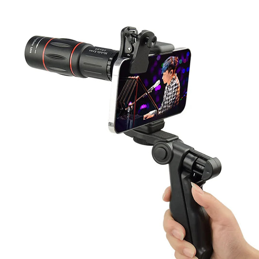 Teleobjetivo para teléfono móvil de 18 aumentos, portátil, externo, calibre 37 mm, zoom HD de alta potencia, soporte de mano externo, telescopio fotográfico 