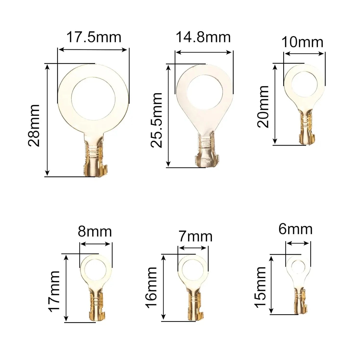 Abrazadera de conexión de Cable para batería eléctrica Industrial, conector de Cable de cobre de 8 tipos, 150 piezas Leedoar