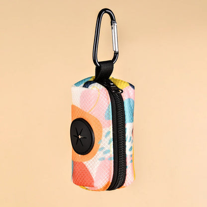 Abstract Designer Print Cute Design Pet Poop Bag Holder Dispenser Without Poop Bag And Leashes Can Attached With Any Dog Leashes Leedoar