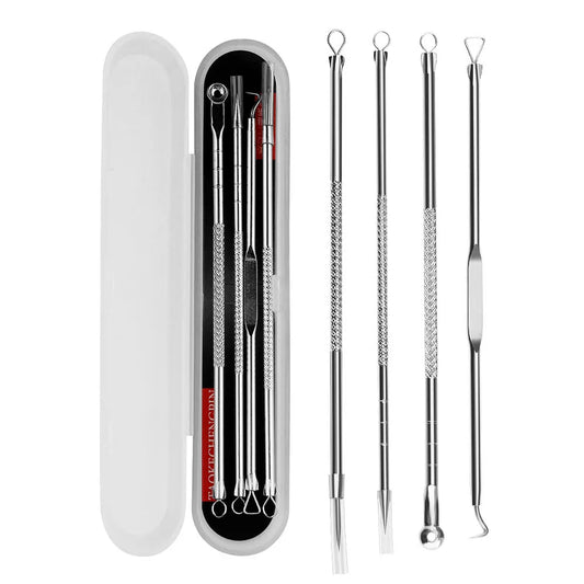 Acne Needle Remove Blackhead Blemish Pimple Comedone 4pcs/Set Double-ended Stainless Steel Facial Cleaning Skin Care Leedoar