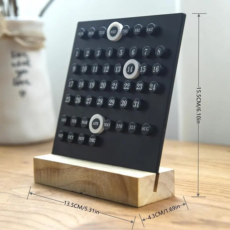 Acrylic Wooden Base Handmade DIY Calendar Office Desktop Home Decorative Digital Small Ornament Ten Thousand Year Leedoar