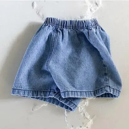 Adorable Baby Boys Shorts Summer Casual Denim Short Pants for Toddler Girls Pockets Design Clothing Children Jeans Pants 0-24M Leedoar