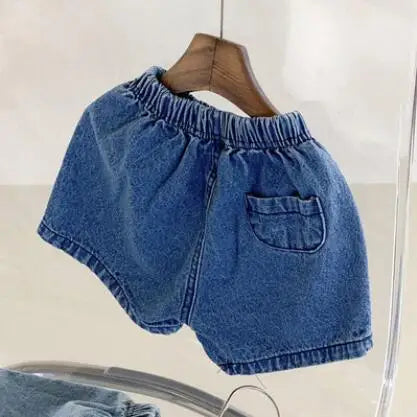 Adorable Baby Boys Shorts Summer Casual Denim Short Pants for Toddler Girls Pockets Design Clothing Children Jeans Pants 0-24M Leedoar