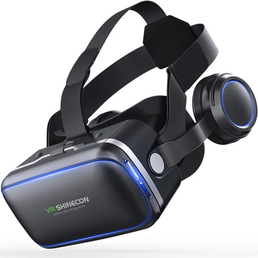 Panoramic 3D Immersive Gaming VR Glasses Can Answer Calls Audio and Video Synchronization Use for 4.7-6.53 Inch Sceen Smartphone Leedoar