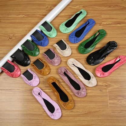 After Party Shoes Fashion Women Shoes Flats Portable Fold Up Bridal Prom Ballerinas Flat Shoes Roll Up Foldable Ballets