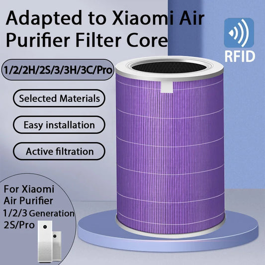 Filtro de ar para purificador de ar Xiaomi Pro/1/2/3/2H/2C/2S/3H/3C Filtro de névoa de carbono antibacteriano Filtro de formaldeído Purificador de ar 