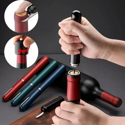 Air Pressure Pump Wine Bottle Opener Pen Shape Stainless Steel Needle Fast Kitchen Bar Party Portable Corkscrew OpenTool Leedoar