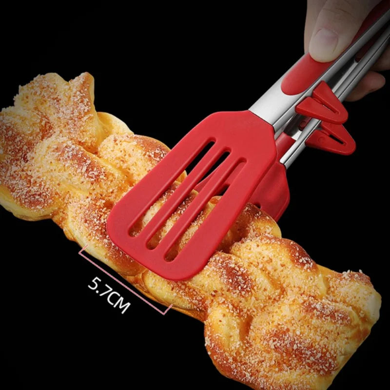 Air fryer Oven Stainless Steel Food Clip With Bracket 9 Inch Silicone Clip Silicone Clip Bread Food Anti-Scald Grill Buffet Clip Leedoar