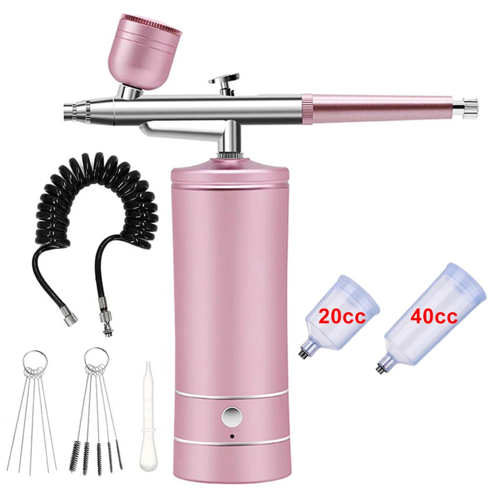 Airbrush Nails Art Painting Compressor Portátil Air Brush Bolo Paint Spray Gun Sem Fio Mini Airbrush Para Decoração De Unhas Maquiagem