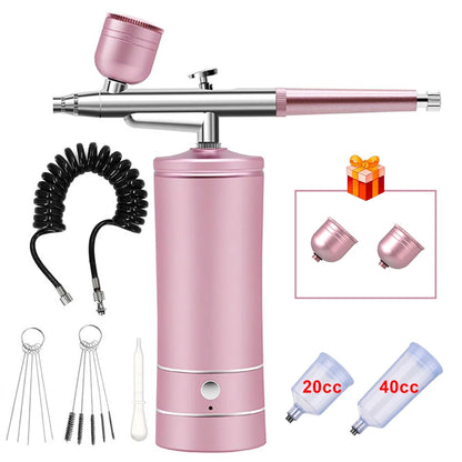 Airbrush Nails Art Painting Compressor Portátil Air Brush Bolo Paint Spray Gun Sem Fio Mini Airbrush Para Decoração De Unhas Maquiagem