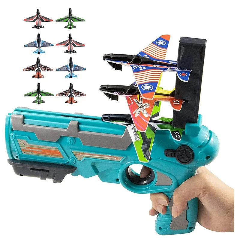 Airplane Launcher Toy Children Throwing Foam Plane Flight Mode Catapult Plane for Kids Boys Outdoor Sport Flying Toys Gifts Leedoar