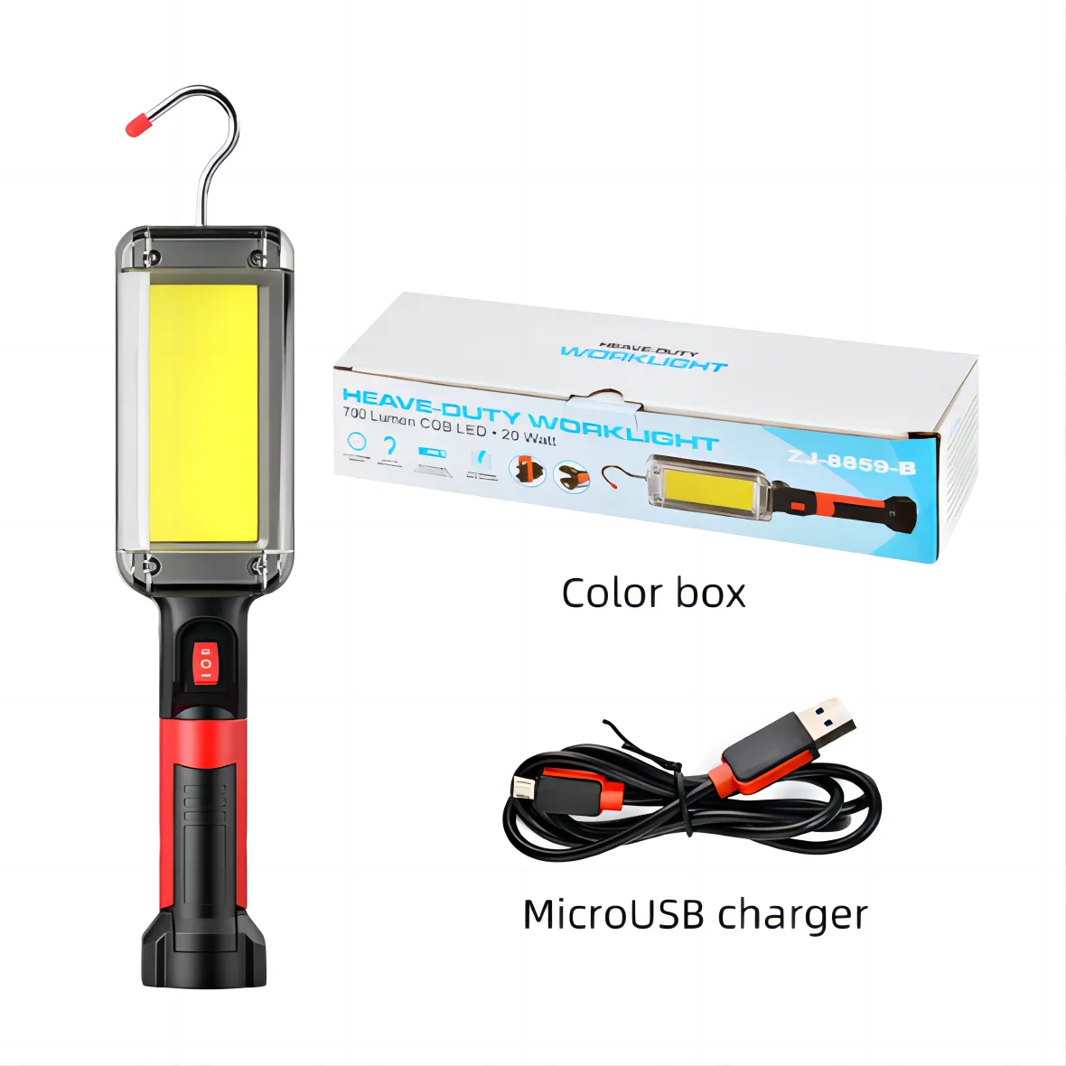 AliExpress Collection 1pcs USB Rechargeable COB Work Light Portable LED Flashlight 18650 Adjustable 2Mode Waterproof Magnet Leedoar