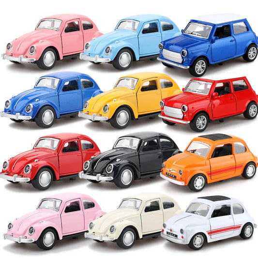 Liga modelo de carro Fusca carro vintage porta de abertura força infantil brinquedo carro bolo decoração carregando acessórios decoração para casa 