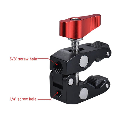 Andoer Multi-function Ball Head Clamp Ball Mount Clamp Arm Super Clamp with 1/4-20 Thread for GPS Phone LCD/DV Monitor LED Video Leedoar