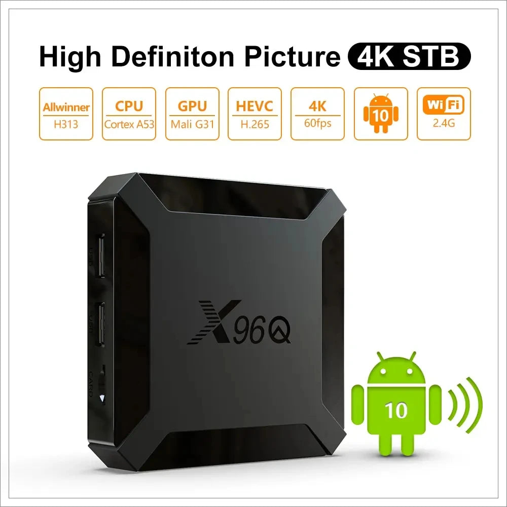 Android10 HDR10 4K Smart TV Box Allwinner H313 Quad Core 2G16GB Streaming Media Player Netflix YoutubeX96Q Vs Amazon Fire Tv box Leedoar