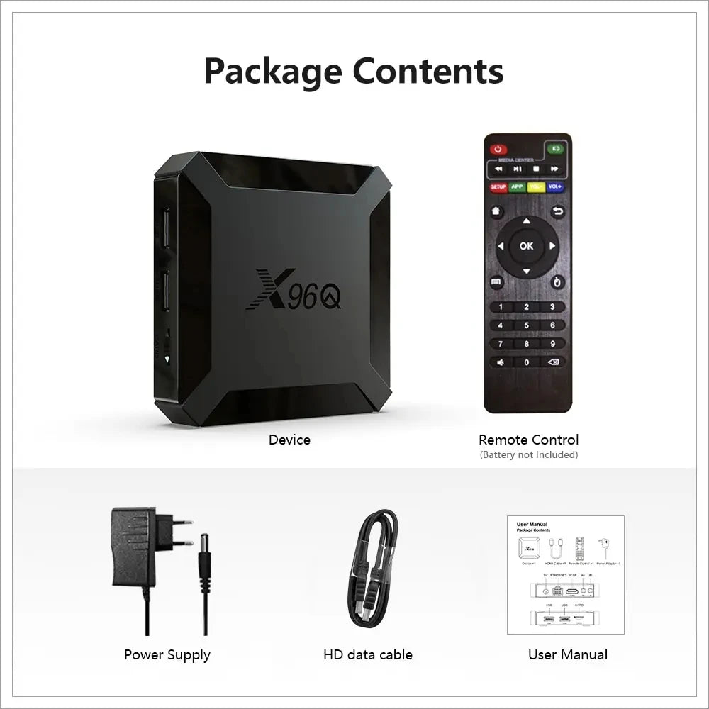 Android10 HDR10 4K Smart TV Box Allwinner H313 Quad Core 2G16GB Streaming Media Player Netflix YoutubeX96Q Vs Amazon Fire Tv box Leedoar