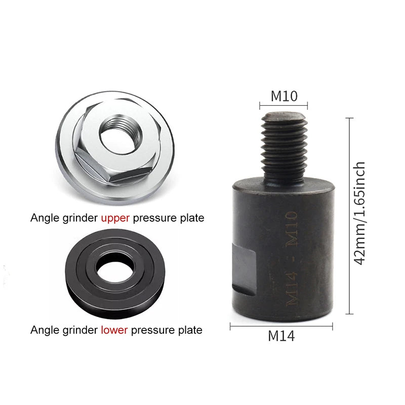 Angle Grinder Adapter Converter M10 M14 5/8-11 Thread Converter Adapte Arbor Connector For Polishing Pad Saw Blade Hole Saw Tool Leedoar