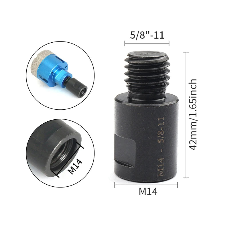 Angle Grinder Adapter Converter M10 M14 5/8-11 Thread Converter Adapte Arbor Connector For Polishing Pad Saw Blade Hole Saw Tool Leedoar