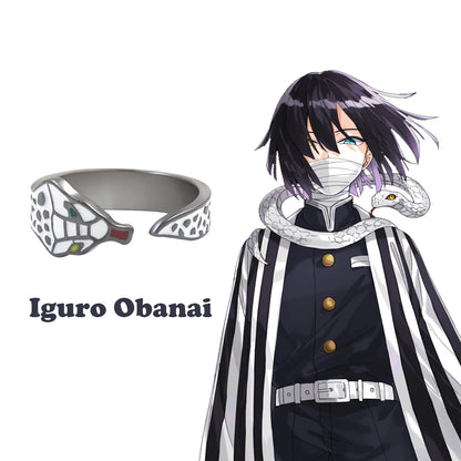 Anillo de Anime Demon Slayer Kimetsu No Yaiba Tanjirou Mitsuri Tokitou Muichirou, anillos de dedo ajustables para mujeres y hombres, joyería 