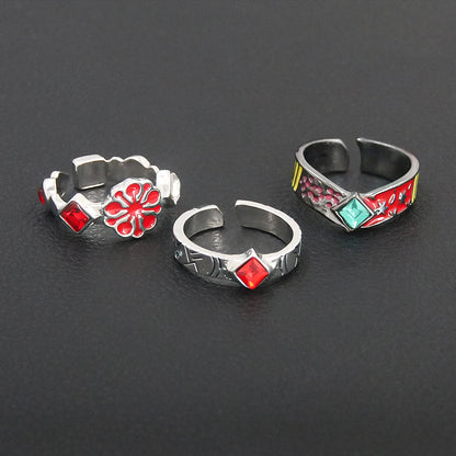 Anillo de Anime Demon Slayer Kimetsu No Yaiba Tanjirou Mitsuri Tokitou Muichirou, anillos de dedo ajustables para mujeres y hombres, joyería 