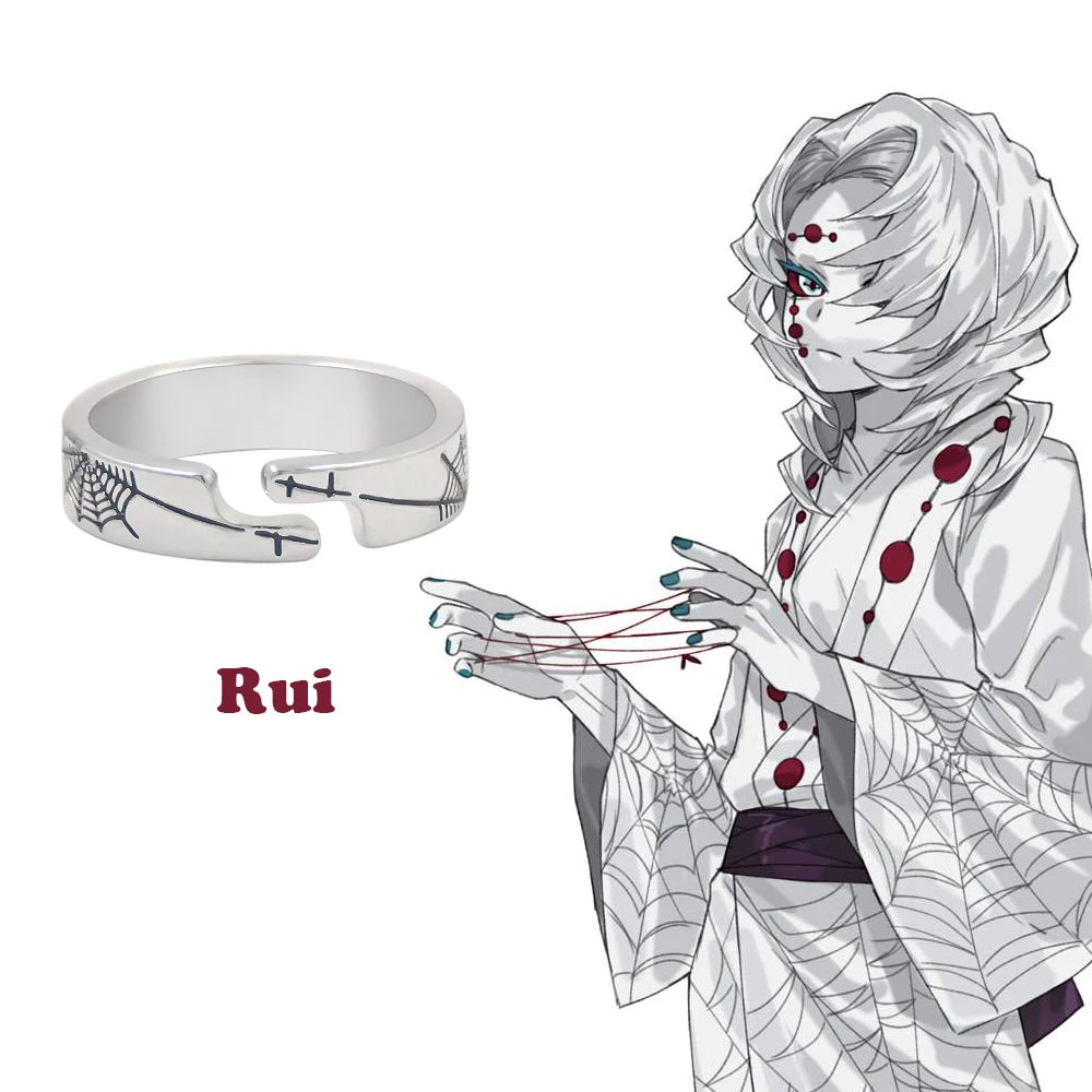 Anillo de Anime Demon Slayer Kimetsu No Yaiba Tanjirou Mitsuri Tokitou Muichirou, anillos de dedo ajustables para mujeres y hombres, joyería 