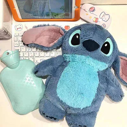 Anime Kawaii Turo Lilo Stitch Plush Hot Water Bottle Winter Women'S Home Water Filling Hand Warmer Monster Gift Toys Leedoar