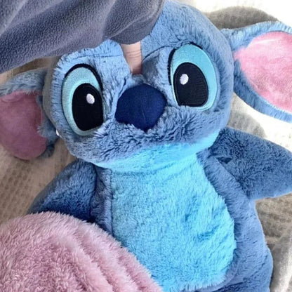 Anime Kawaii Turo Lilo Stitch Plush Hot Water Bottle Winter Women'S Home Water Filling Hand Warmer Monster Gift Toys Leedoar