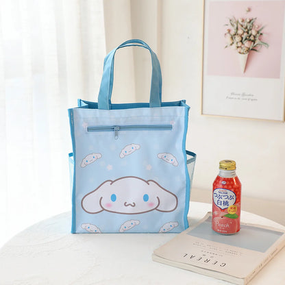 Bolsa de matrícula impermeable Anime Sanrio Hello Kitty Melody Cinnamoroll Kuromi Bolsa de mano de doble capa Paquete de arte Bolsa de compras Regalos 