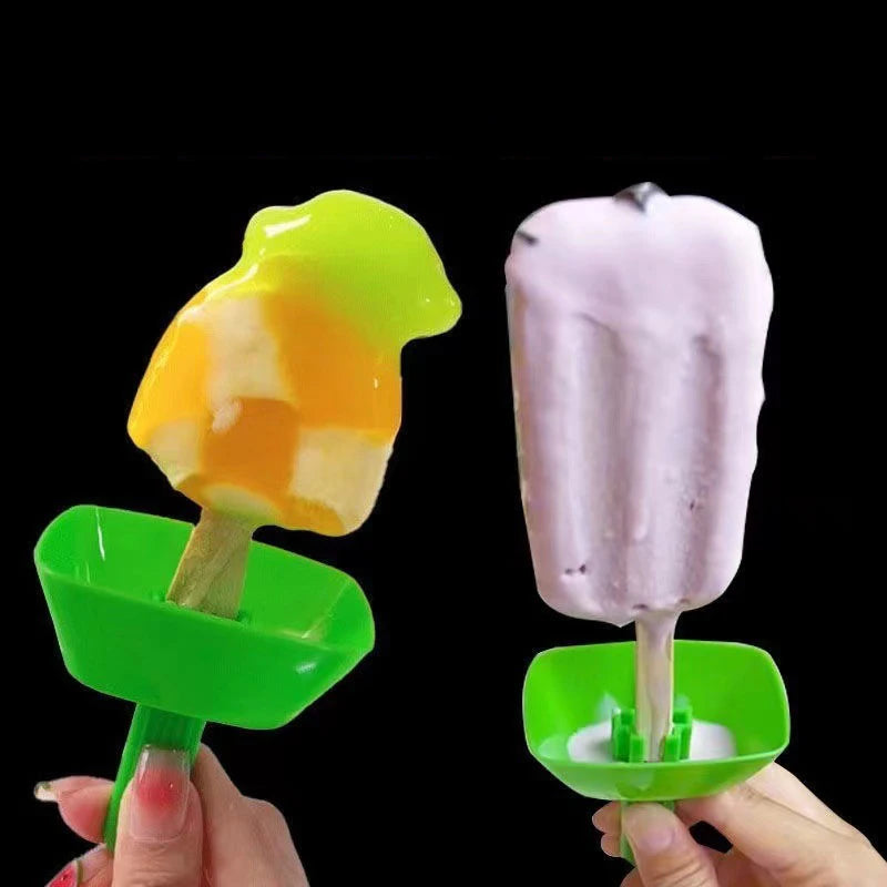 Anti-Drip Popsicle Holder With Straw Popsicle Ice Cream Portable Holder Anti-Dirty Hand Homemade Popsicle Holder Mold Leedoar