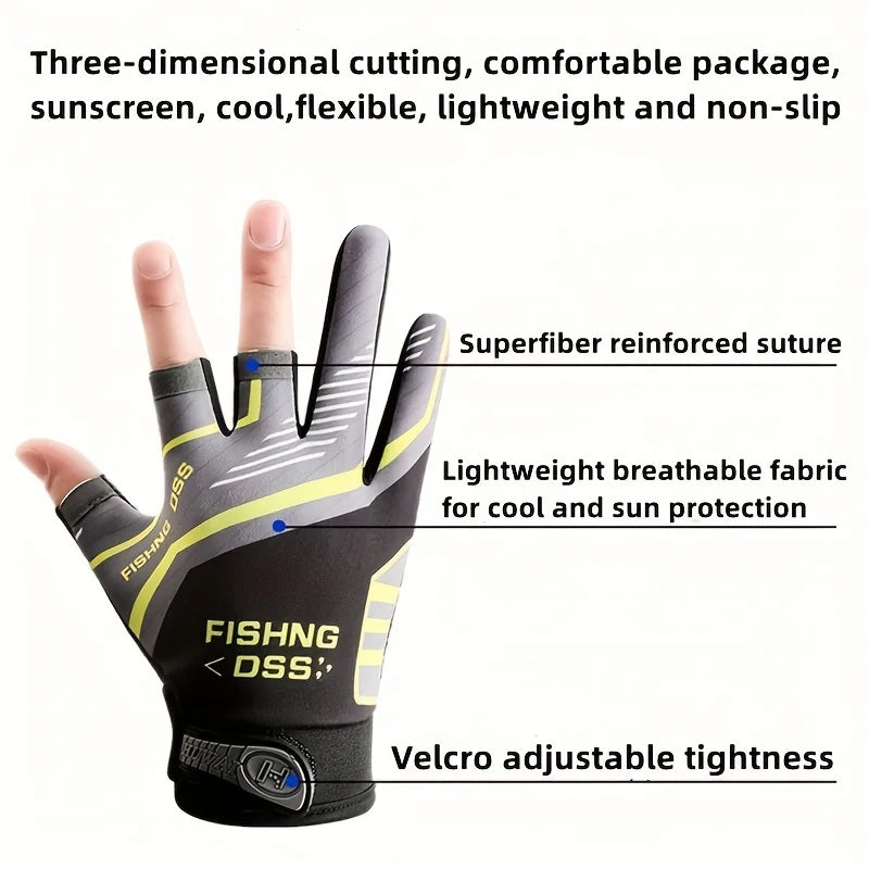 Anti-Slip Fishing Gloves Wear-resistant Summer Outdoor Breathable Angling Cycling Sports Gloves Fishing Apparel Leedoar