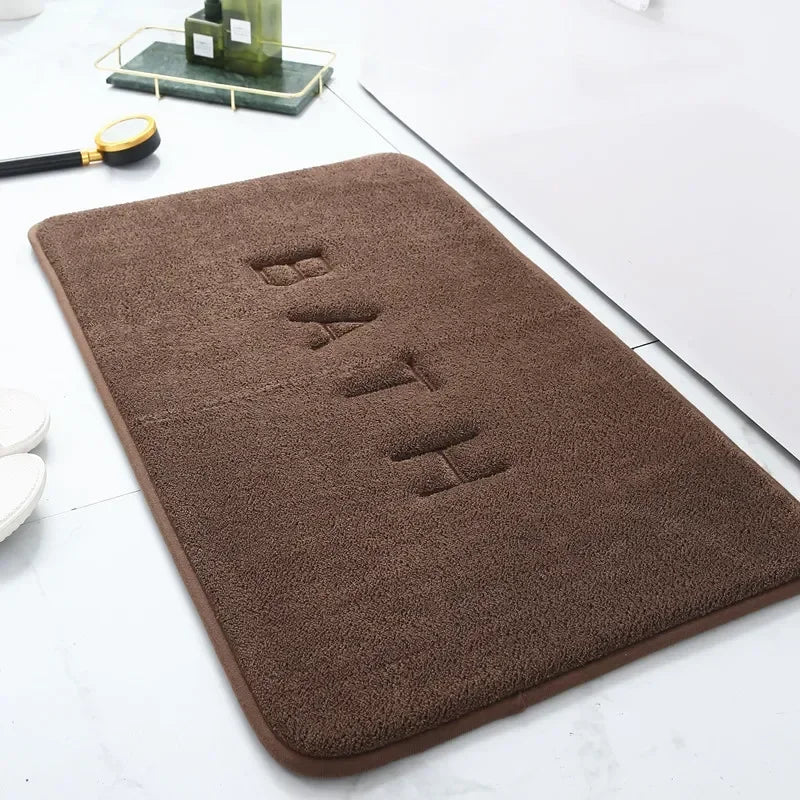 Anti Slip Mat Faux Cashmere Memory Foam Carpet Coral Fleece Super Absorbent Floor Mat Kitchen Living Room Bathroom Leedoar