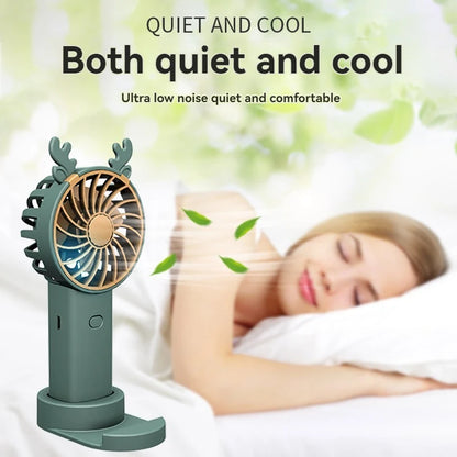 Antler Handheld Mini Fashion Vertical Phone Mount Fan Outdoor Travel Portable Charging Fan Leedoar