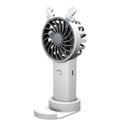 Antler Handheld Mini Fashion Vertical Phone Mount Fan Outdoor Travel Portable Charging Fan Leedoar