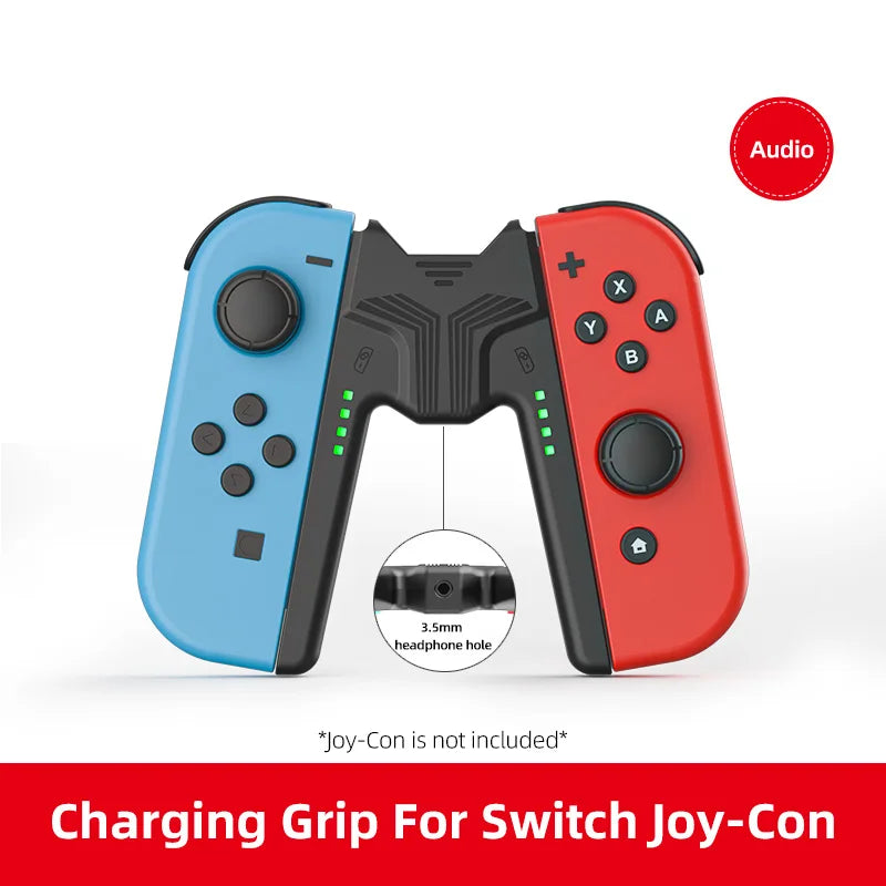 Soporte de agarre de carga Aolion para el mango Joy-Con de Switch, estación de carga para el controlador de juegos, accesorios de Nintendo Switch 