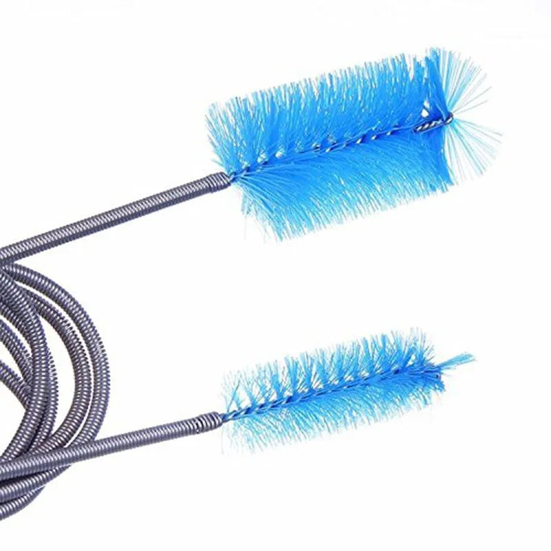 Aquarium Cleaning Brush for Water Filter Pump Lily Pipe Air Tube Hose Stainless Steel Fish Tank Brush Water Pump Accessories Leedoar