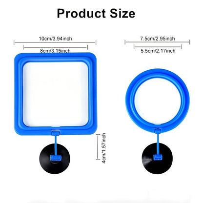 Aquarium Fish Feeding Ring Equipped Suction Cups Portable Circular Square Aquatic Animal Feeder Fish Tank Aquarium Feeding Tools Leedoar