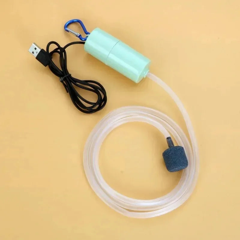 Aquarium Oxygen Air Pump Fish Tank USB Silent Air Compressor Aerator Portable Mini Small Oxygenator Aquarium Accessories 5v 1W Leedoar