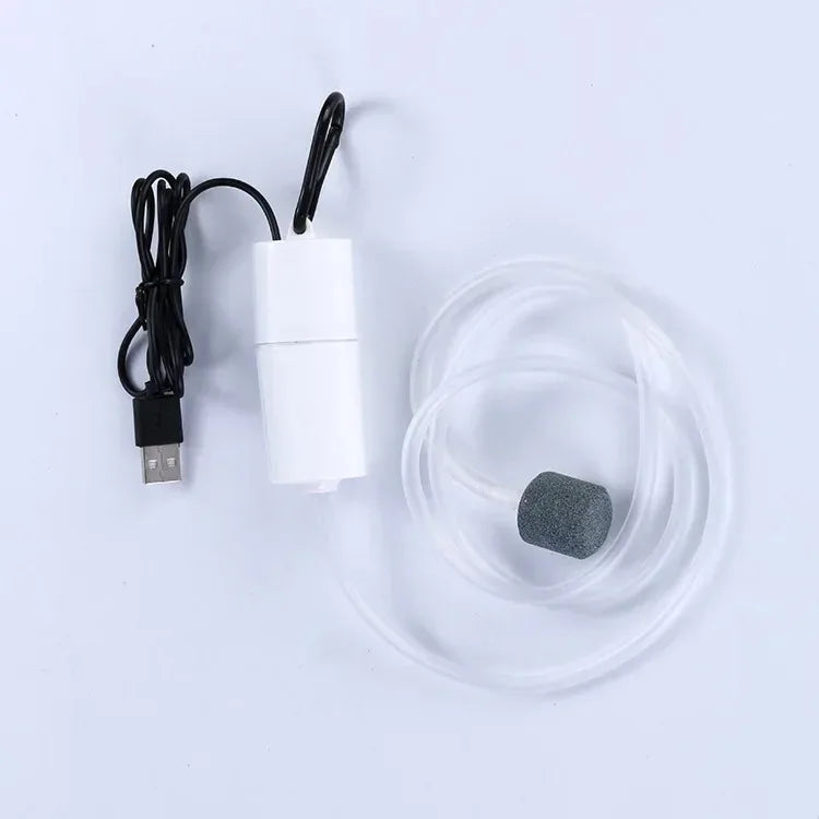 Aquarium Oxygen Air Pump Fish Tank USB Silent Air Compressor Aerator Portable Mini Small Oxygenator Aquarium Accessories 5v 1W Leedoar