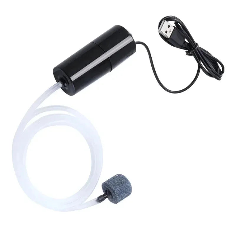 Aquarium Oxygen Air Pump Fish Tank USB Silent Air Compressor Aerator Portable Mini Small Oxygenator Aquarium Accessories 5v 1W Leedoar