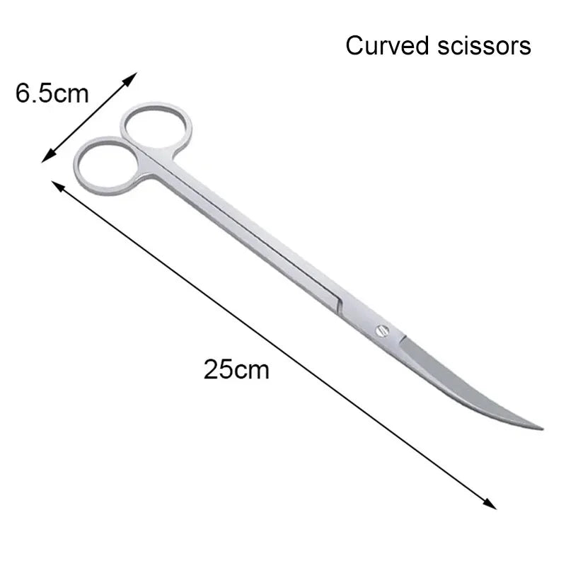 Aquarium Scissors Tweezers Tool Fish Tank Plants Wave Scissors Water Grass Stainless Cleaning Tools Holder Aquarium Accessories