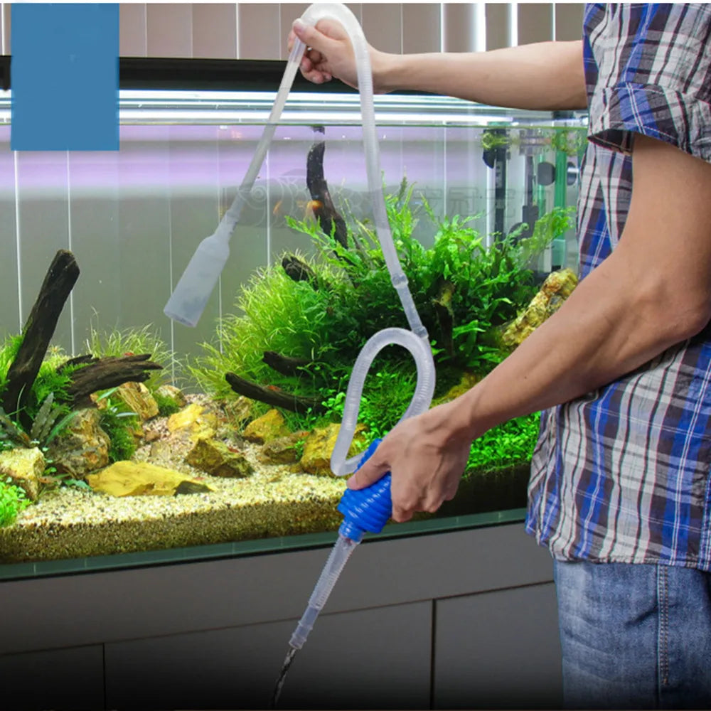 Aquarium Siphon Fish Tank Syphon Vacuum Gravel Water Filter Cleaner Siphon Pump Manual Cleaner ChangerSafe Vacuum Leedoar