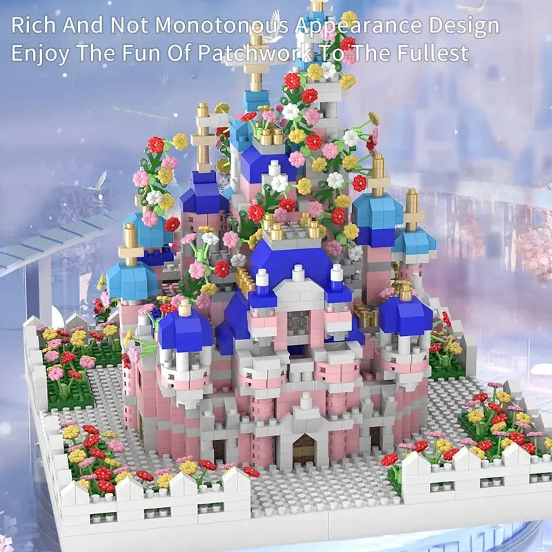 Architecture Micro Building Sets .Mini Bricks 2000+PCS .Pink Castle House Mini Bricks Gift for Adults and Girl 14+ Leedoar