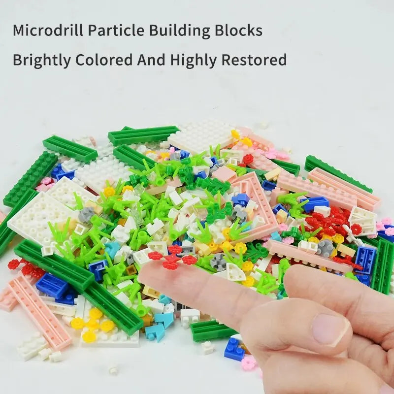 Architecture Micro Building Sets .Mini Bricks 2000+PCS .Pink Castle House Mini Bricks Gift for Adults and Girl 14+ Leedoar