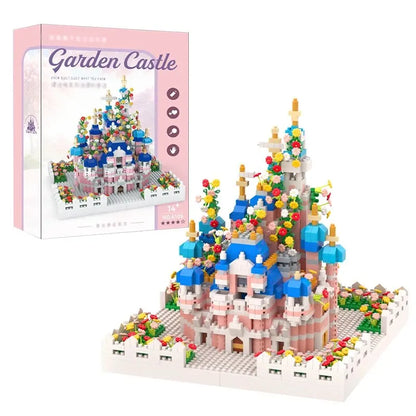 Architecture Micro Building Sets .Mini Bricks 2000+PCS .Pink Castle House Mini Bricks Gift for Adults and Girl 14+ Leedoar