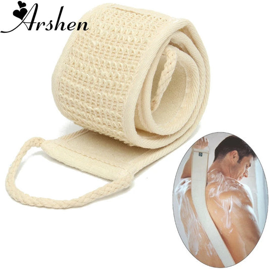 Arshen Natural Soft Esfoliante Bucha Banho Chuveiro Unissex Massagem Spa Esfregão Esponja Alça Traseira Corpo Pele Saúde Ferramenta de Limpeza 