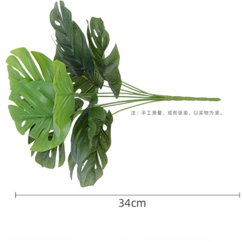 Artificial Plants Green Palm Leaves Monstera Home Garden Living Room Bedroom Balcony Decoration Tropical Plastic Fake Plant Long Leedoar